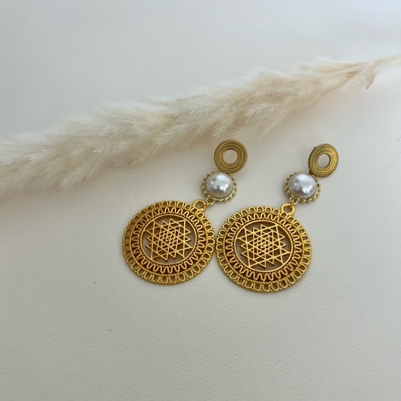 Divine Geometry Earrings -Metatron's Cube Hoops- Yatra Sacred Geometry Earrings - Picture 12 of 15